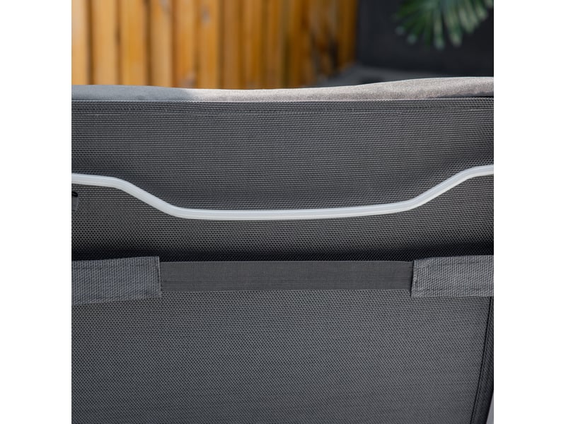 Chaise longue pliante 137 x 63,5 x 100,5 cm – noir – 7 positions réglables avec coussin pour extérieur - Conforama D