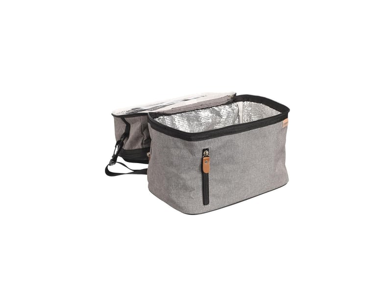  Sac lunch double zippé 28cm gris  - Conforama D