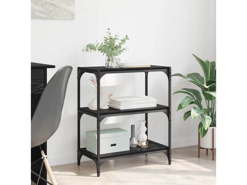  Bibliothèque, meuble de rangement salon chêne noir 60 x 33 x 70,5 cm  - Conforama B