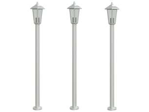 Lampadaires d'extérieur 3 pcs argenté 120 cm acier inoxydable argent 02_0042557