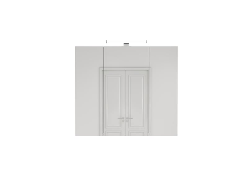  Meuble miroir salle de bain mural 80cm blanc led, prise fr, 3 portes, préassemblé  - Conforama A