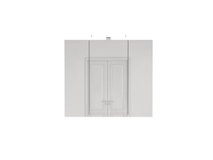 Meuble miroir salle de bain mural 80cm blanc led, prise fr, 3 portes, préassemblé
