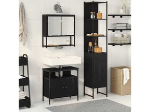 Ensemble de mobilier de salle de bain 3 pc chêne noir cf64327