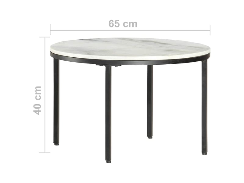 Table basse - table de salon - table à thé blanc et noir ø65 cm marbre solide véritable  - Conforama D