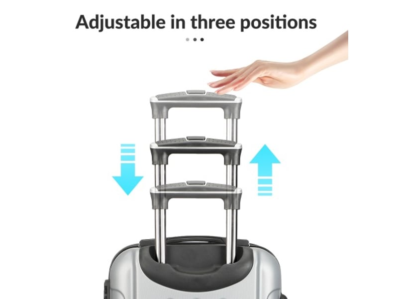  Lot de 3 valises rigides,202428 pouces,avec serrure tsa,abs,gris foncé  - Conforama D