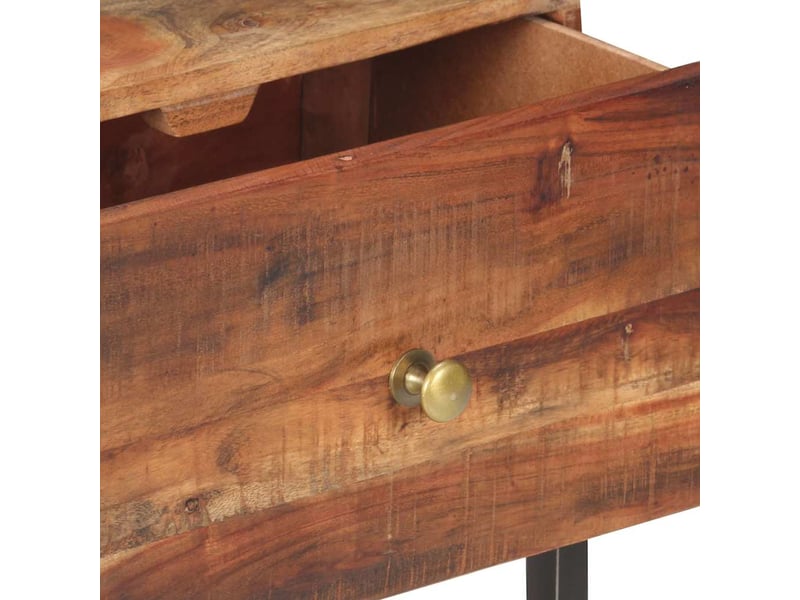  Table de chevet, table d'appoint 40x30x50 cm bois d'acacia brut  - Conforama E