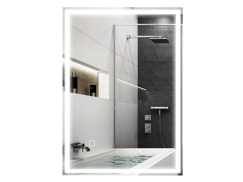  Miroir de salle de bain led avec interrupteur tactile 50x70x4 cm  - Conforama A