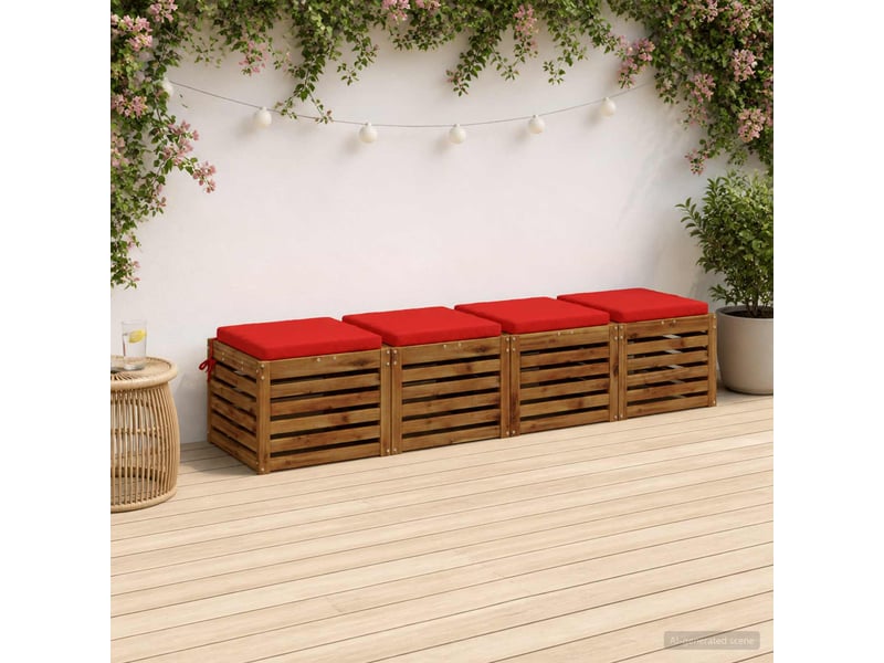  Lot de 4 coussins de siège, coussins d'assise soest 100 % polyester rouge cf60503  - Conforama B