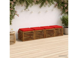 Lot de 4 coussins de siège, coussins d'assise soest 100 % polyester rouge cf60503