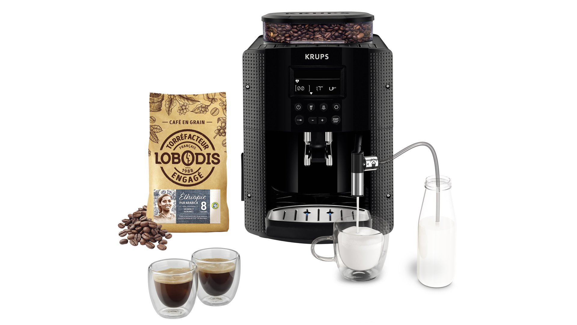 KRUPS Machine &agrave; cafe &agrave; grains  EA8168F2 1450 W Noir 