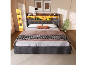 Lit coffre 140x200 cm <strong>HAUSS SPOLE</strong>  <strong></strong> coloris gris