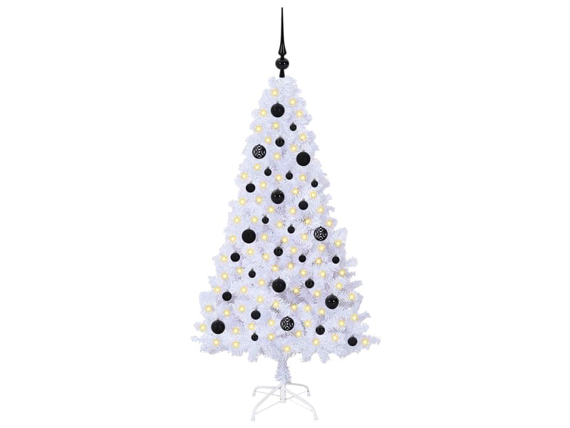  Sapin de noël - arbre de noël artificiel blanc 150 cm pvc et acier  - Conforama C