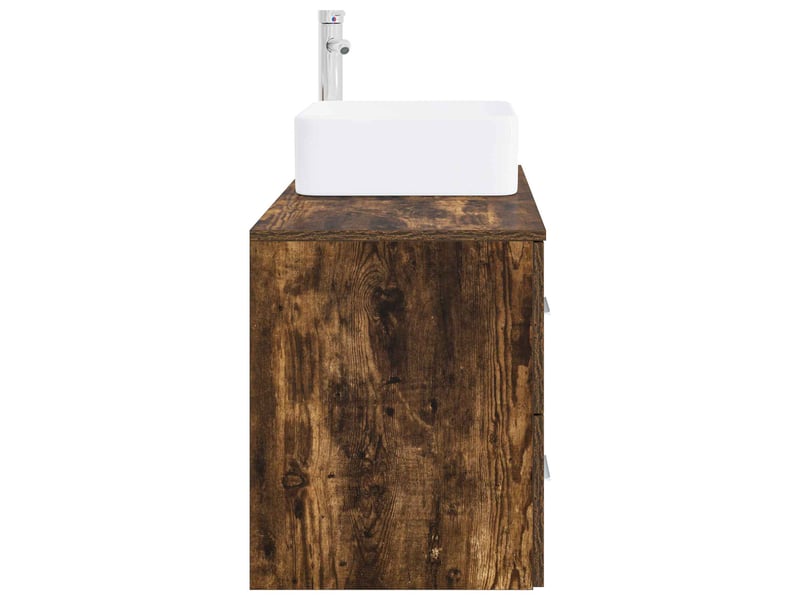 Ensemble de mobilier de salle de bain 2 pcs chêne fumé shl9571 - Conforama D