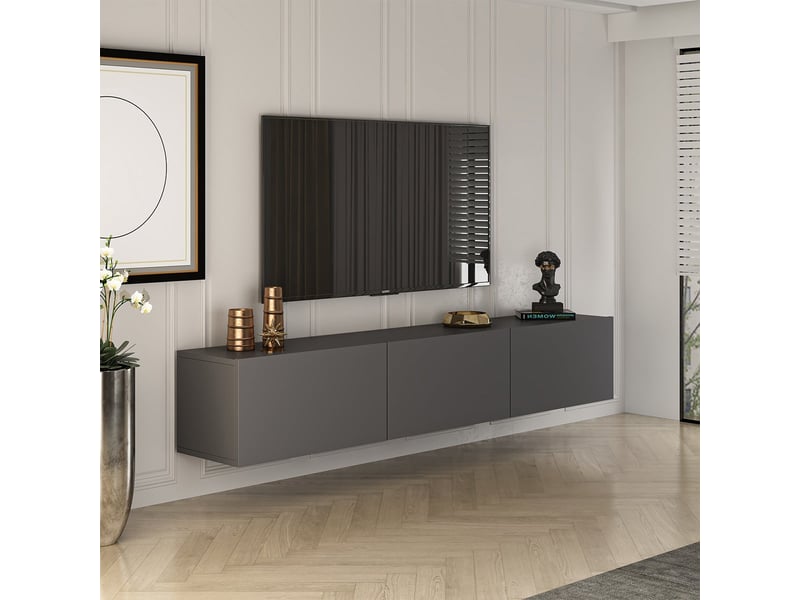  Meuble tv mural moderne 150 cm west - chêne 362ANT1155 - Conforama D