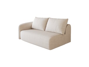 Canapé d'angle compressé gauche fixe STILVORA  2 places Tissu Blanc