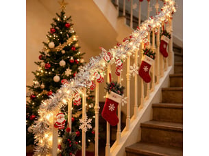 Guirlande de noël lumineuse 5.7 m avec 40 led multicolores, ruban décoratif à piles, pour fenêtre, balcon et fête