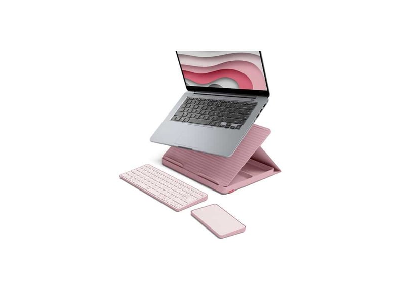  Clavier sans fil pop up rose avec pavé tactile et support pliable bluetooth 7829426 - Conforama A