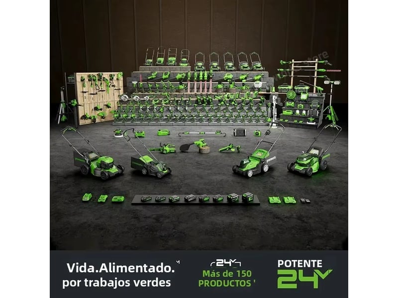  Greenworks 24 v 2 en 1 scie à poulies et taille-haie avec bandoulière scie à poulies de 8 pouces et tondeuse 51 cm avec batterie 2 ah et chargeur  - Conforama B