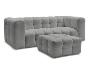 Canapé droit fixe BOBOCHIC CLOUD 4 places Tissu gris