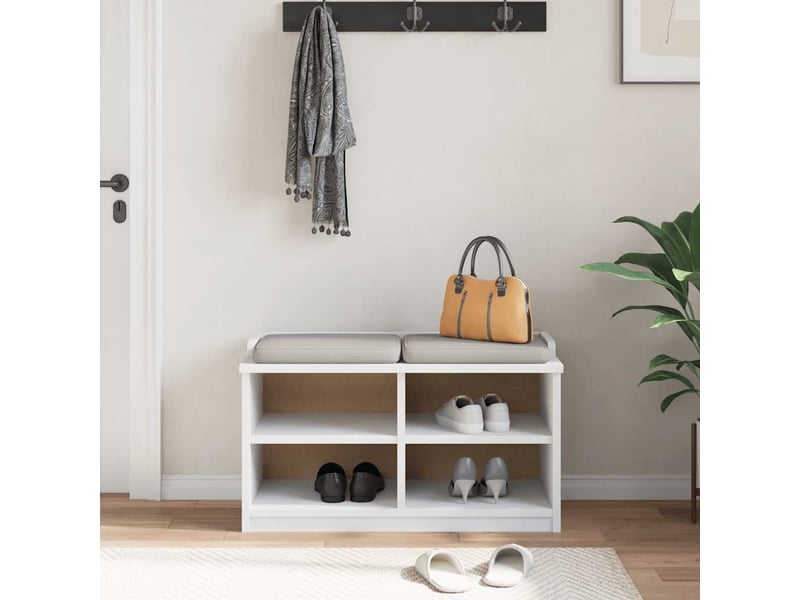  Banc de couloir, banc de rangement sandnes blanc 87x40x50 cm bois de pin massif shl63813  - Conforama D
