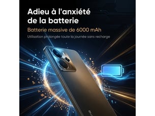 Smartphone realme 14 5g 12+256 go noir, dimensity 6300, 120 hz, 5130 mah, 50 mp, ip69