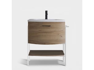 Meuble de salle de bain avec lavabo et tiroir en acier ellos-c