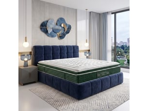 Ensemble matelas et sommier 160x200 cm Ressorts + mémoire de forme <strong>Sampur</strong> <strong>PREMIUM</strong> soutien Medium épaisseur 33 cm