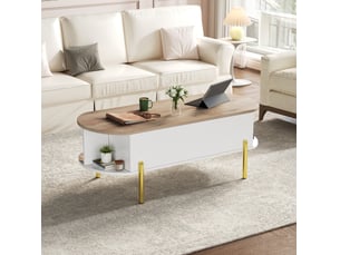 Table basse ovale coloris multicolore OKWISH - 50 cmx120 cm