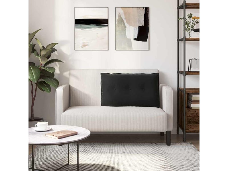  Coussin de dos, coussin de dossier noir 80 x 50 cm tissu en velours côtelé cf54852  - Conforama D