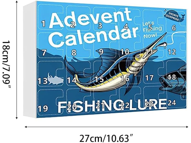  Calendrier de l’avent pêche 2026, 24 jours de leurres, kit de pêche pour eau douce et salée, cadeau de noël homme  - Conforama C