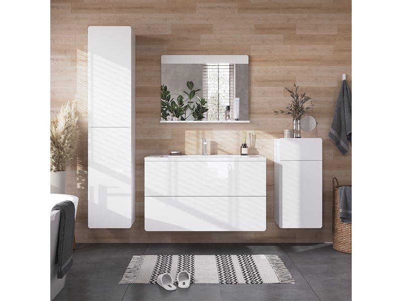  Vicco meubles bain, blanc haute brillanceblanc, 5 pièces  - Conforama C