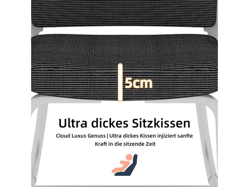  Chaise avec accoudoirs et dossier en maille noir et blanc sur pied luge IKSETERA TRADING LTD - Conforama E