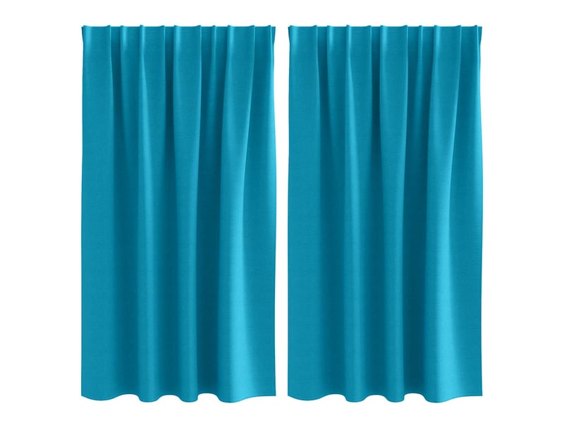  Lot de 2 rideaux occultants, rideaux black-out avec anneaux turquoise 140 x 140 cm cf44795  - Conforama A