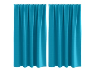 Lot de 2 rideaux occultants, rideaux black-out avec anneaux turquoise 140 x 140 cm cf44795