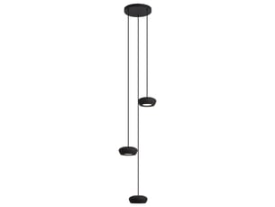 Suspension moderne noire 3 lumières avec abat-jour rond - concerto