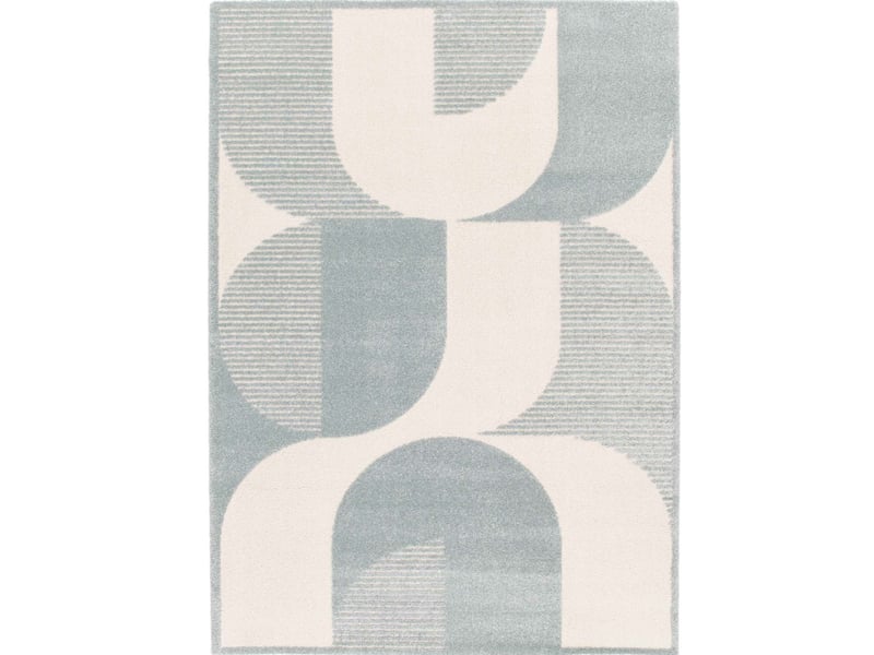  Tapis doux à relief géométrique bleu et écru 120x170  - Conforama B