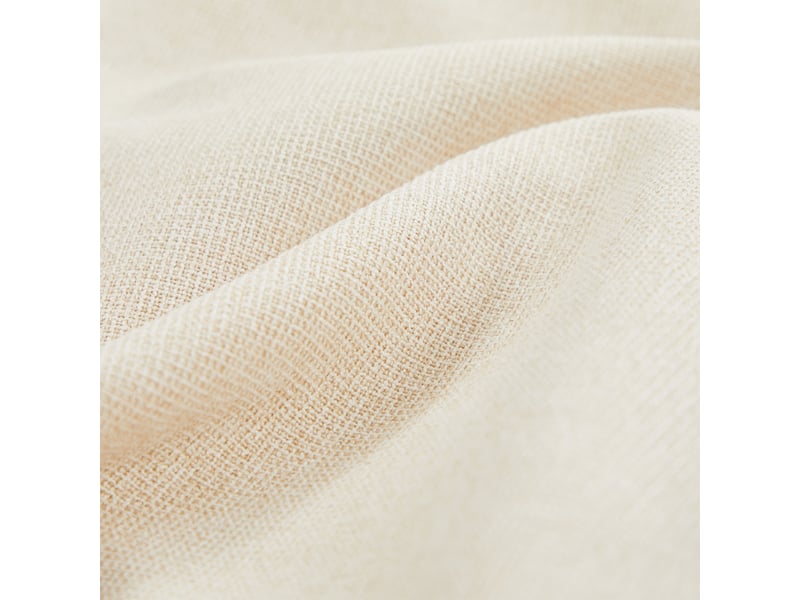 Canapé droit 4 places en tissu lin beige avec coussins et pochettes de rangement pour salon moderne - Conforama R