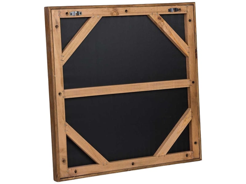  Tableau en bois recyclé fait main relief brun et blanc 62x4x62 cm h  - Conforama D