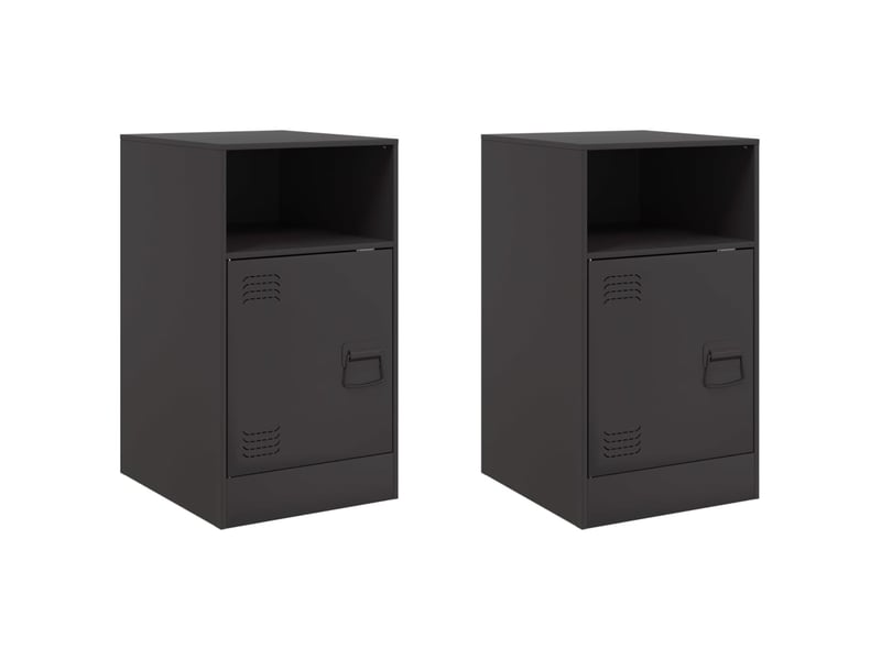  Lot de 2 tables de chevet - cabinet de chevet - table de nuit noir 34,5x39x62 cm acier  - Conforama A