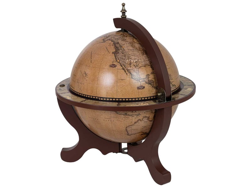  Meuble porte-bouteilles globe terrestre beige l41,6x46 h cm  - Conforama D