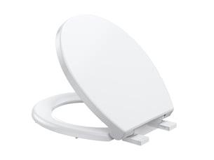 Abattant wc rond 17 pouces blanc, couvercle plat, soft-close silencieux, quick-release, fixation dessus