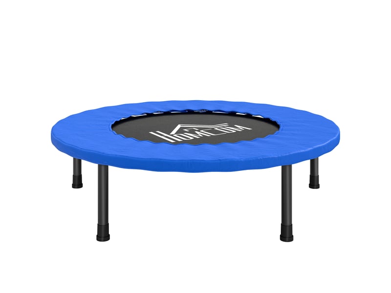Mini trampoline de fitness, trampoline d'exercice avec pieds antidérapants, charge 100 kg, ø 81 x 22,5 cm, bleu et noir - Conforama A