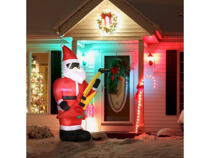  Décoration de noël extérieure gonflable père noël, avec souffleur, 140 m, rouge et blanc  - Conforama D