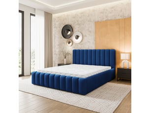 Lit coffre 160x200 cm <strong>MASSENO</strong> <strong></strong> coloris bleu
