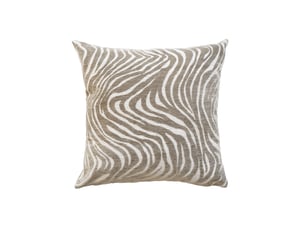 Coussin décoratif carré en velours jacquard à motif zébré 40x40 cm