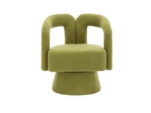 Fauteuil fixe pivotant HAVRYA Tissu vert vendu A l'unité