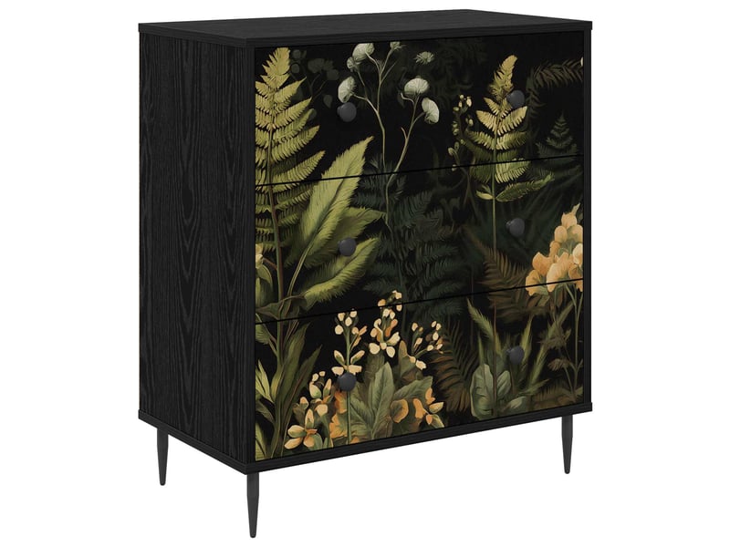  Commode chambre, meuble de rangement rhenen imprimé jungle tropical 66 x 36,5 x 76 cm  - Conforama A
