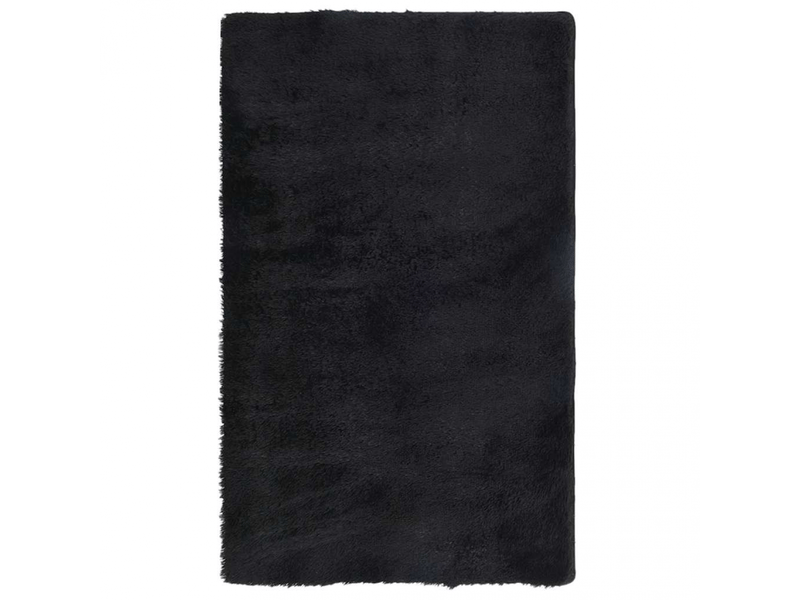  Tapis shaggy à poils longs navarra noir 80x150 cm polyester - comfortxl 4102814 - Conforama A