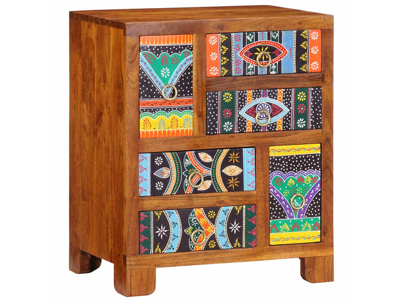  Vidaxl buffet multicolore 50x35x60 cm bois massif d'acacia  - Conforama A