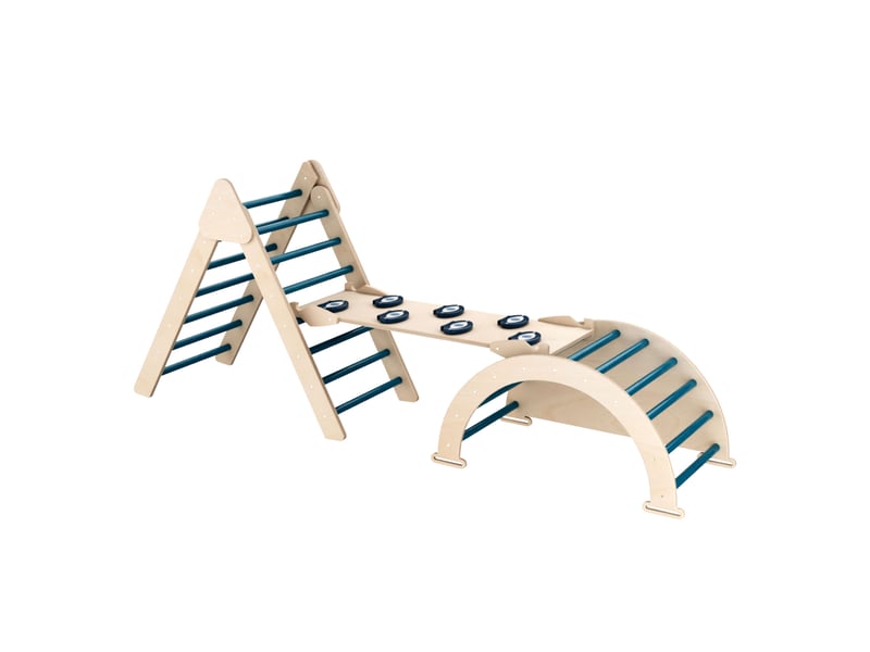  Bambam - arche d'escalade montessori triangulaire 200x80x45 cm avec coussin en bois massif pour enfants de 1 à 3 ans  - Conforama A